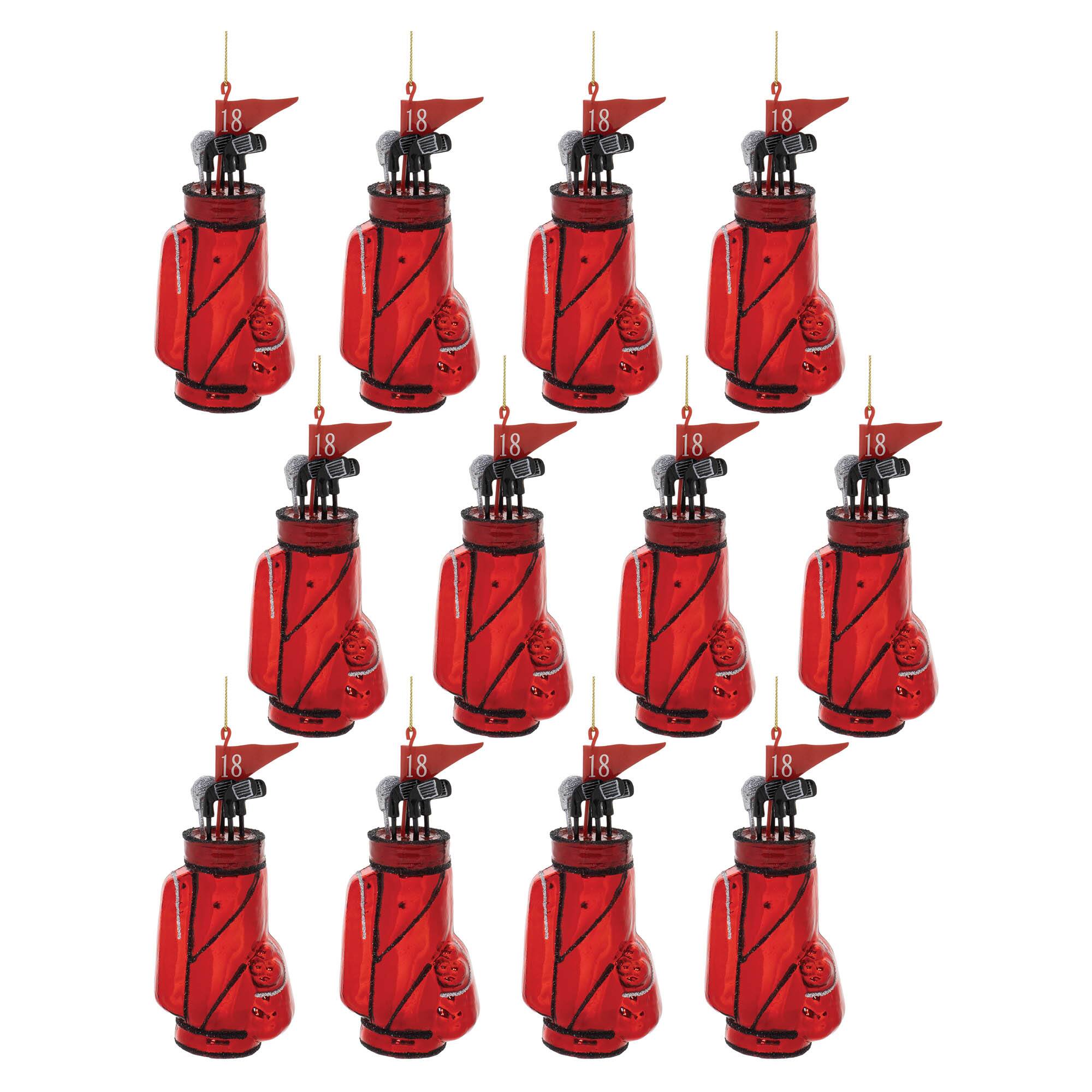 5.5" Glass Golf Bag Ornaments, 12ct.